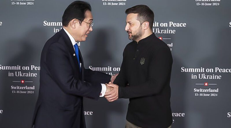 Japanese PM Fumio Kishida and Ukrainian leader Vladimir Zelensky